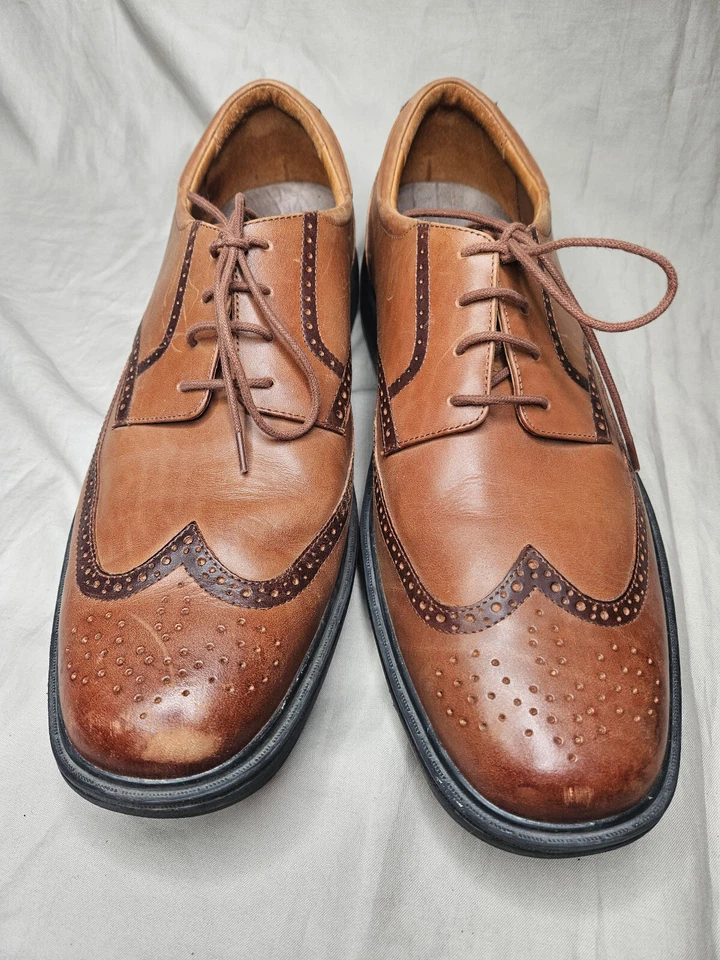 Zapatos Oxford Dr Comfort Para Hombres 14 Cuero Marrón Punta de Ala Brogue Punta Redonda Informales Foto 4 de 4