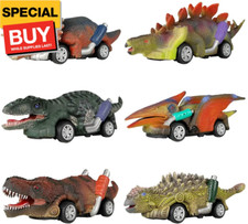 Dinosaur Toy Pull Back Cars,6 Pack Dino Toys for 3 Year Old Boys Girls and Toddl