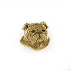Bulldog, English Bulldog II - Gold-Plated Brooch, Elegant Dog Jewelry, Egg