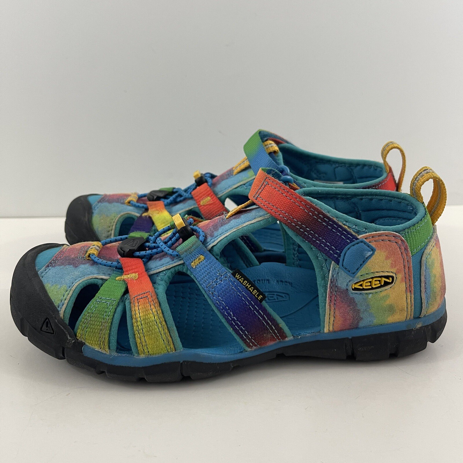 Scarpe sandali KEEN Newport H2 taglia 3 impermeabili grandi bambini tintura cravatta arcobaleno