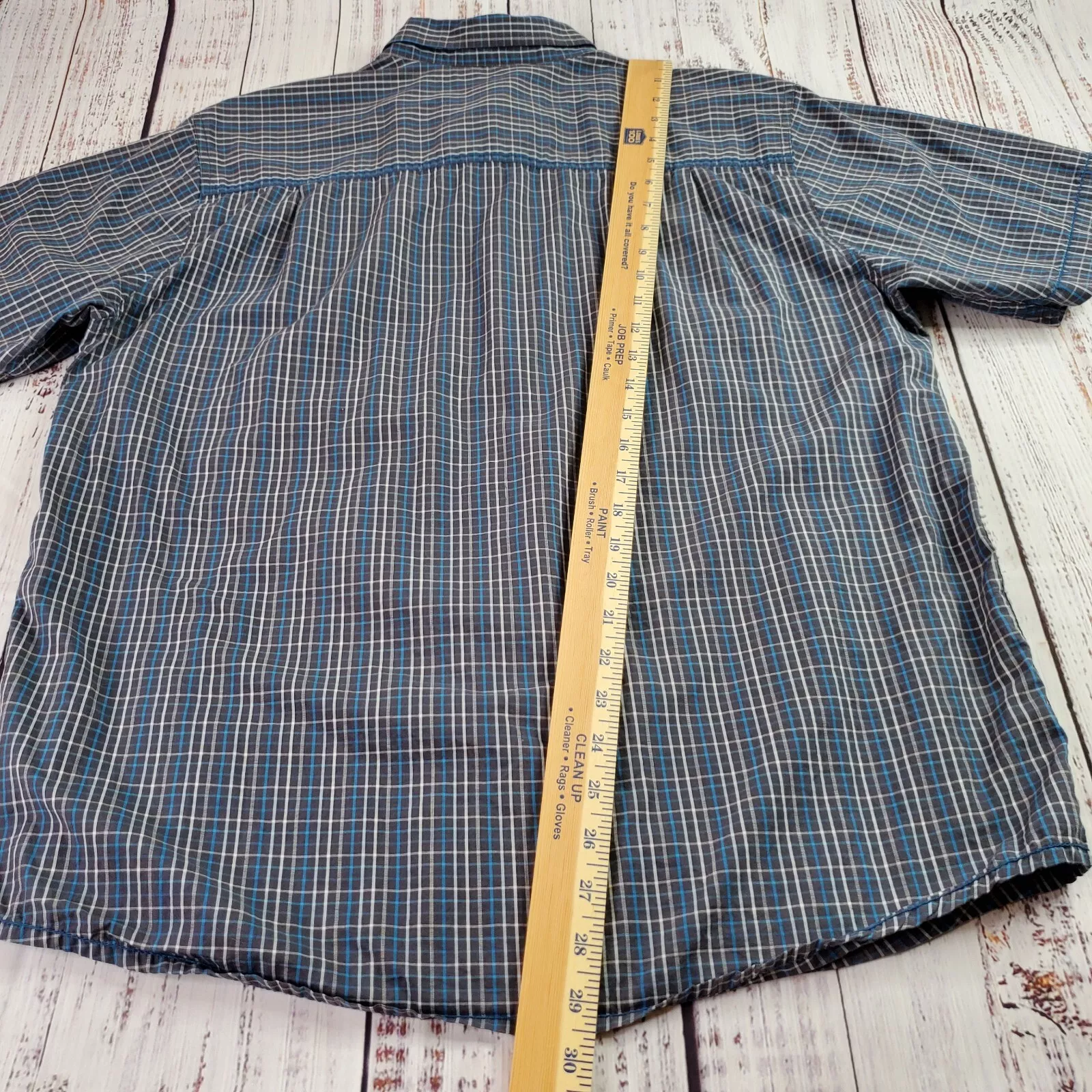 prana breathe plaid button up short sleeve hike casual shirt