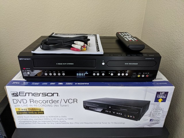 Emerson ZV427EM5 HDMI 1080p DVD VCR Recorder Player - Black for sale