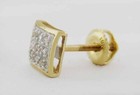 GENUINE DIAMOND STUD EARRINGS 10k GOLD  - FREE CERTIFICATE APPRAISAL -Screw Back — photo 3