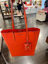 Michael Kors Vincent Lady Large Purse Shoulde Leather Tote Bag Handbag Red Clay