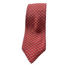 Vineyard Vines Martha's Vineyard Silk Tie Red Shark Print Nautical Necktie Z-6
