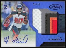 2017 Panini Certified Freshman Fabric Mirror Blue Signatures O.J. Howard Rookie