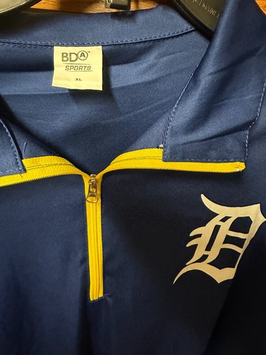 Detroit Tigers Univ of Michigan Men's Quarter-Zip Pullover Shirt / Jacket XL - Picture 3 of 4