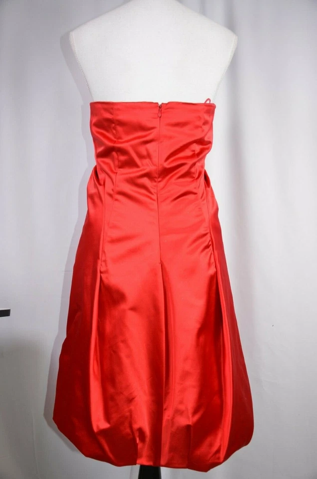 Vestido de cóctel para mujer Prada talla 44 Italia seda rojo sin tirantes fluido formal 8 EE. UU. Foto 4 de 4
