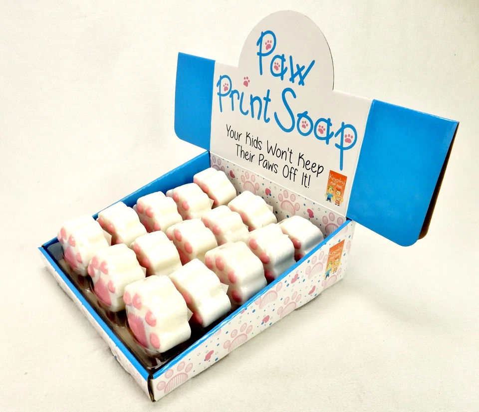 Jabón de baño con estampado de pata de exhibición de mostrador para niños, 15 x 3 OZ Bares, Kingsley para niños Foto 2 de 4