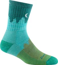 DARN TOUGH 1971 Aqua Women's Treeline Micro Crew Midweight Hiking Sock Cushion