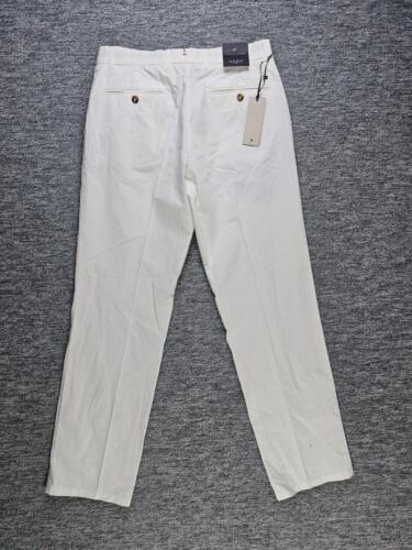 Tommy Hilfiger Madison Chino Pants Mens Size W32 L32 Straight Fit White Pleated - Imagen 2 de 16