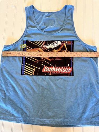 Budweiser Muscle Shirt Blue Bikini Girl Light Blue - Picture 8 of 9