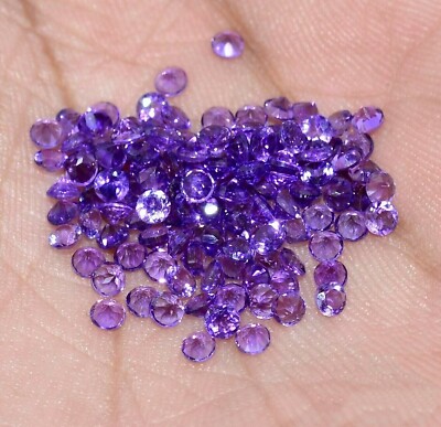 Natural Amethyst Round Faceted Cut Loose Calibrated Gemstone Ready for Jewelry