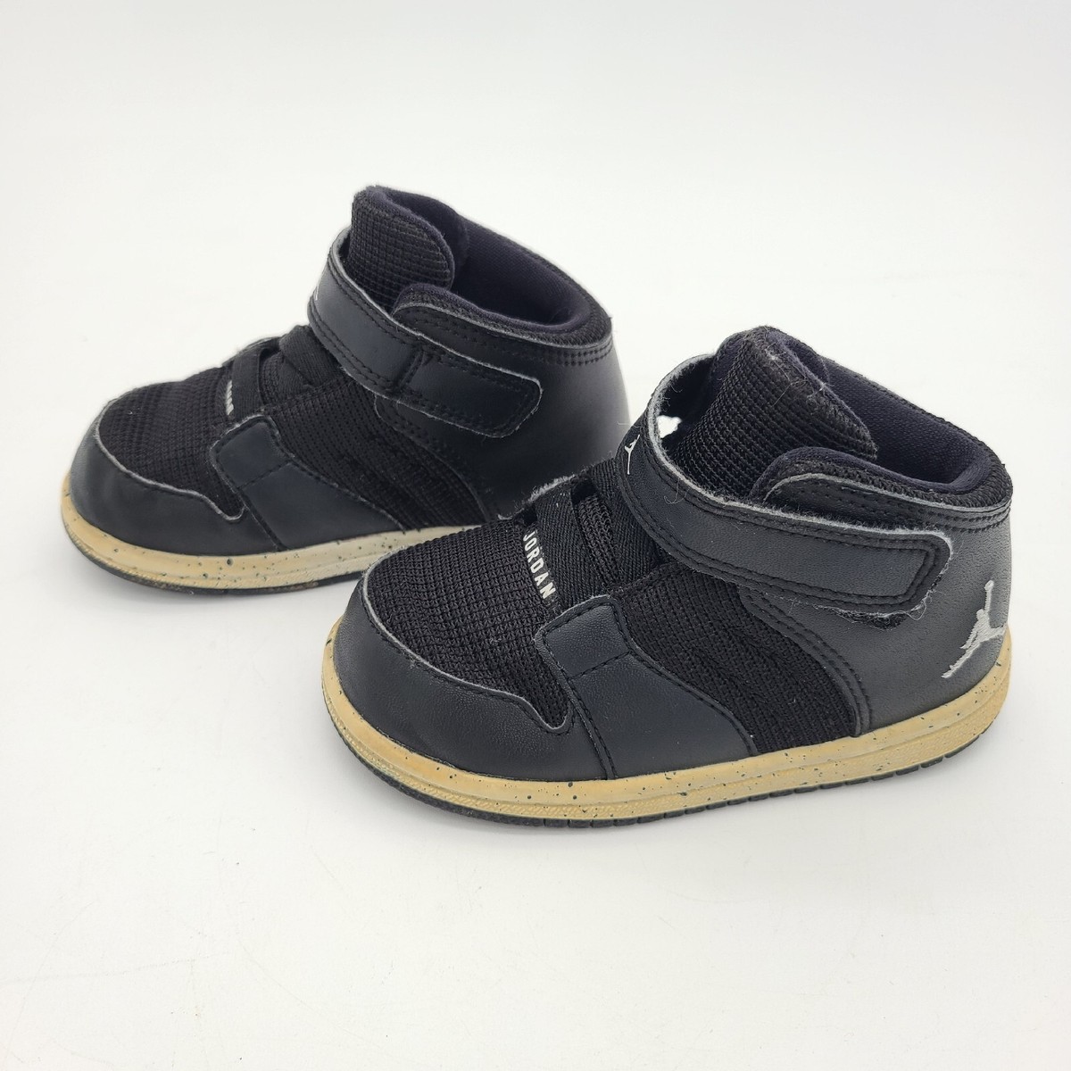 Nike Jordan All Black Mid Toddler Kids Shoes Size 7C sneakers 828244-020  Used