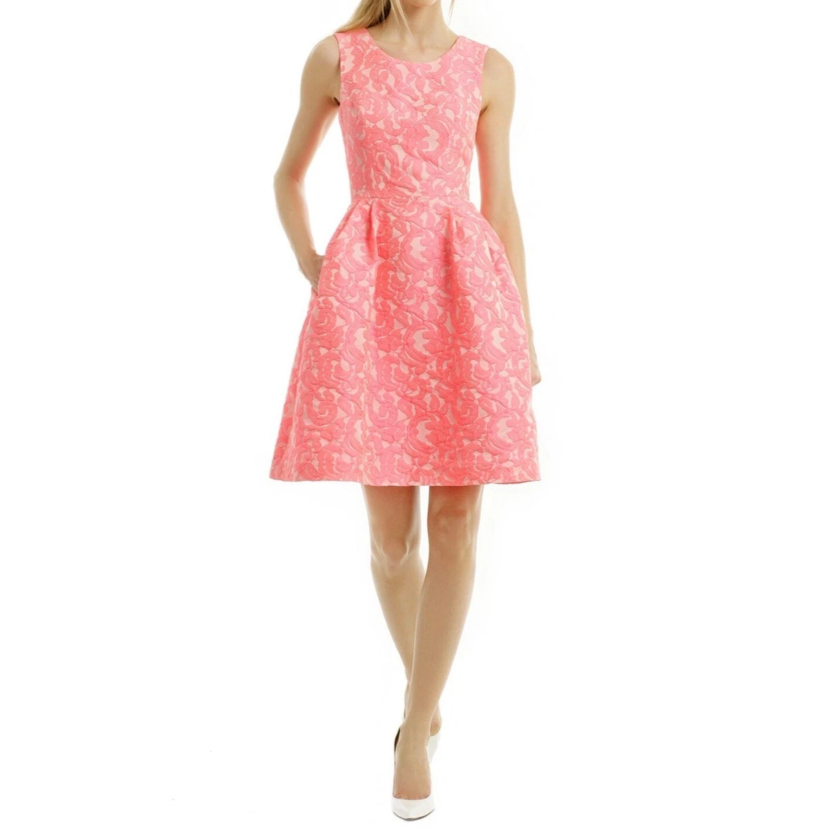 pink tartan brand dress Pink Tartan brand black and white knit fit and flare dress M