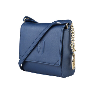 Trendy Trussardi Jeans Clutch Umhängetasche Damentasche Blau klein Crossbody neu