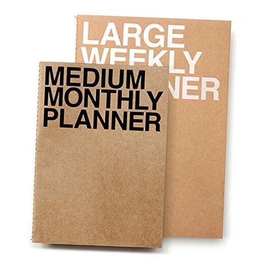 Planner - Medium Monthly and Large Weekly Planner of 2 Undated Year Round Set-image