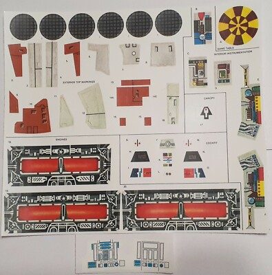 #ad Vintage Star Wars Millennium Falcon Replacement Toy Stickers Peel amp; Stick $10.90