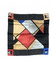 Mickey Mouse Silk Scarf Handkerchief Geometric New