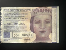 ***Rare*** 1977 Irish Sweeps Derby Horse Racing Ticket - Two Pounds