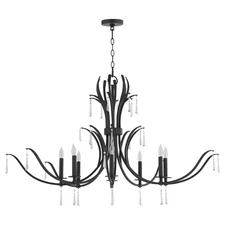 Quorum International 620-8 Majesty 8 Light 45"W Taper Candle - Black