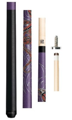 New KODA KDV40PL Purple Snake Pool Cue   12.5mm MapleX Shaft -Free Case & Bowtie
