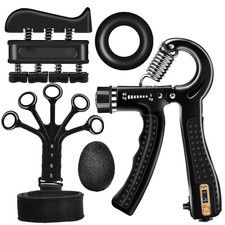 Grip Strengthener Kit 5pcs Hand Forearm Trainer Stress Relief Black Grip Strengthener Kit 5pcs Hand Forearm Trainer Stress Relief Black