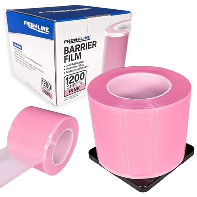 Frontline Dental Barrier Film 4''x6'' 1200 Sheets Pink Roll Universal Protection