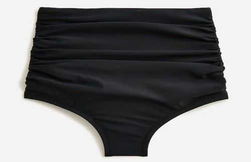 J Crew Gr. XS geraffte hoch geschnittene Fullcoverage Bikinihose schwarz - Bild 8 von 8