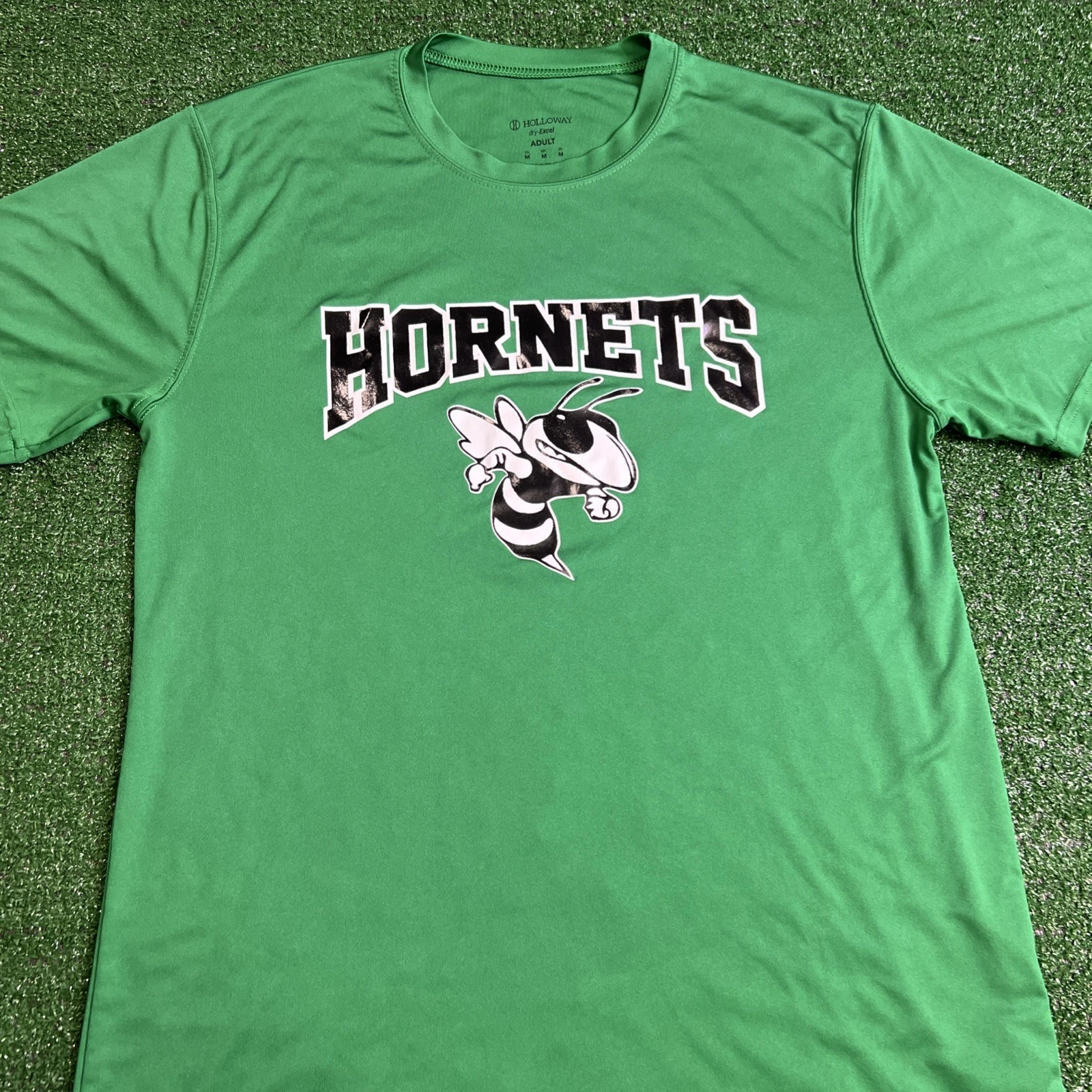 Holloway Dry-Excel Green Hornets Logo T-Shirt Short Sleeve Mens Medium UPF 45