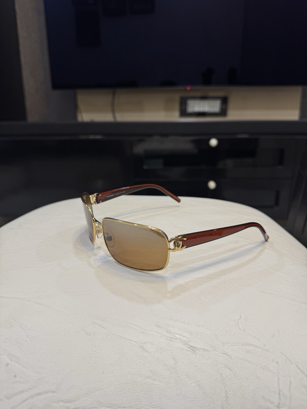 Vintage Chanel COCO MARK 4087 Golden Brown Sunglasses Eyeglasses