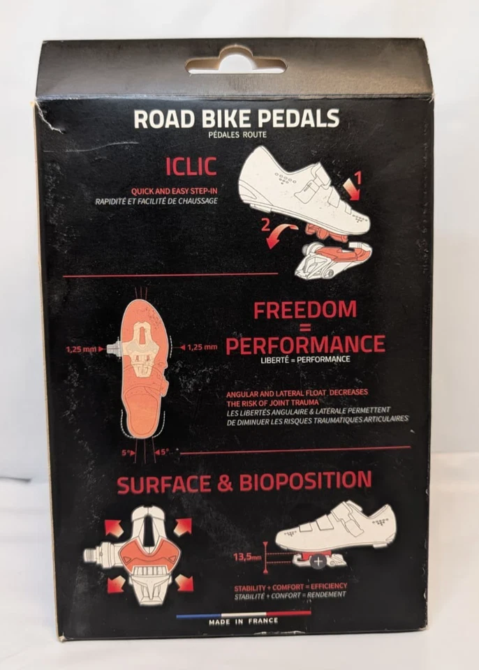 NUEVO Pedales de bicicleta de carretera de carbono Time Xpro 12 husillo de titanio con tacos negro/rojo Foto 3 de 4