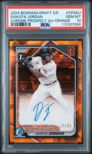 2024 ORANGE #CPADJ DAKOTA JORDAN 21/25 PSA 10