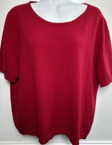 Lord & Taylor Pullover Oberteil Damen 2XL rot 100% Kaschmir Strick S/S Pulli klassisch