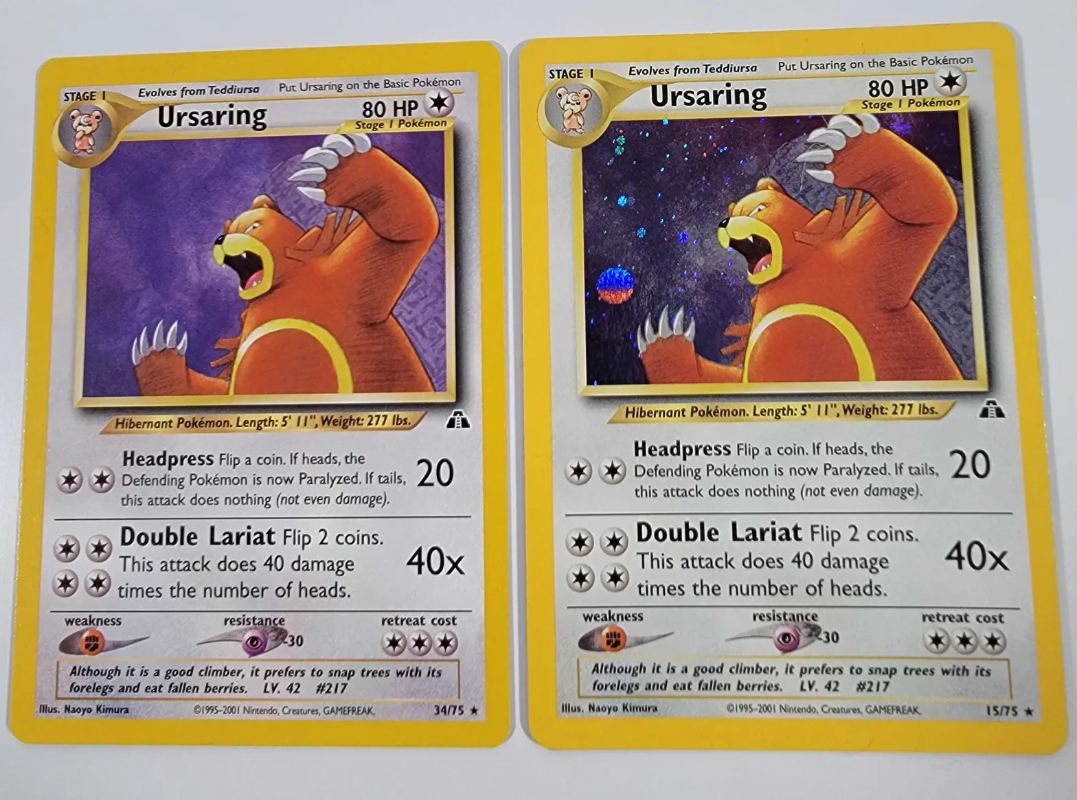 Pokémon TCG - Ursaring 15/75 Neo Discovery 2001 - Holo Rare & Non Holo - MINT