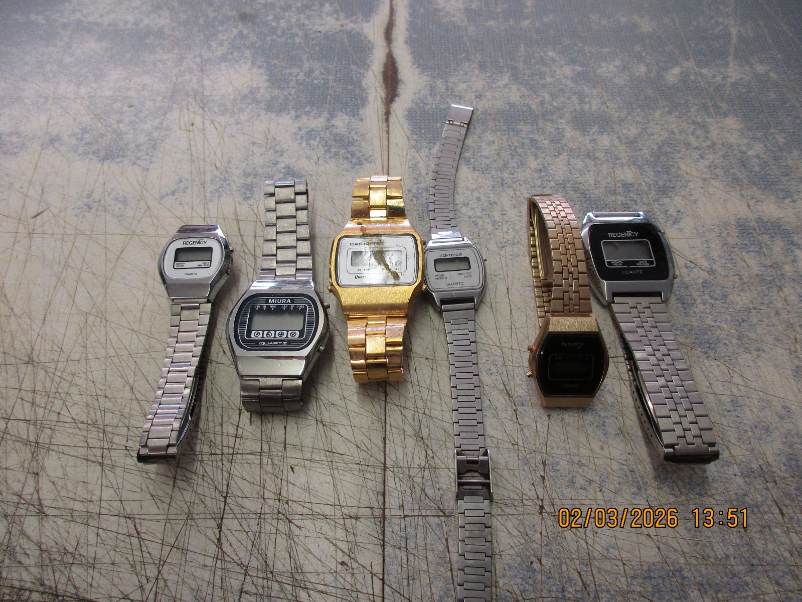 Lot of 6 Vintage Assorted Brand UNTESTED LED Digital Wristwatches Lot 2