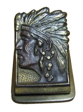 Native American Indian Chief Antique Paper Clip Weight Decorative Arts Judd Co