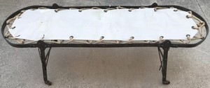 Antique Folding Wrought Iron Campaign Bed