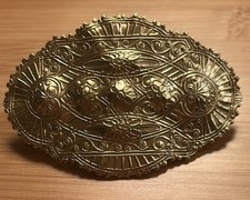 VTG French Barrette/Hair Clip w/Ornate Design, Gold Tone Metal-Made in France
