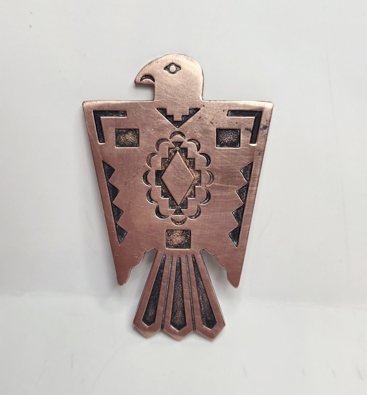 VTG Solid Copper Thunderbird Pin Brooch Bell Trad… - image 3