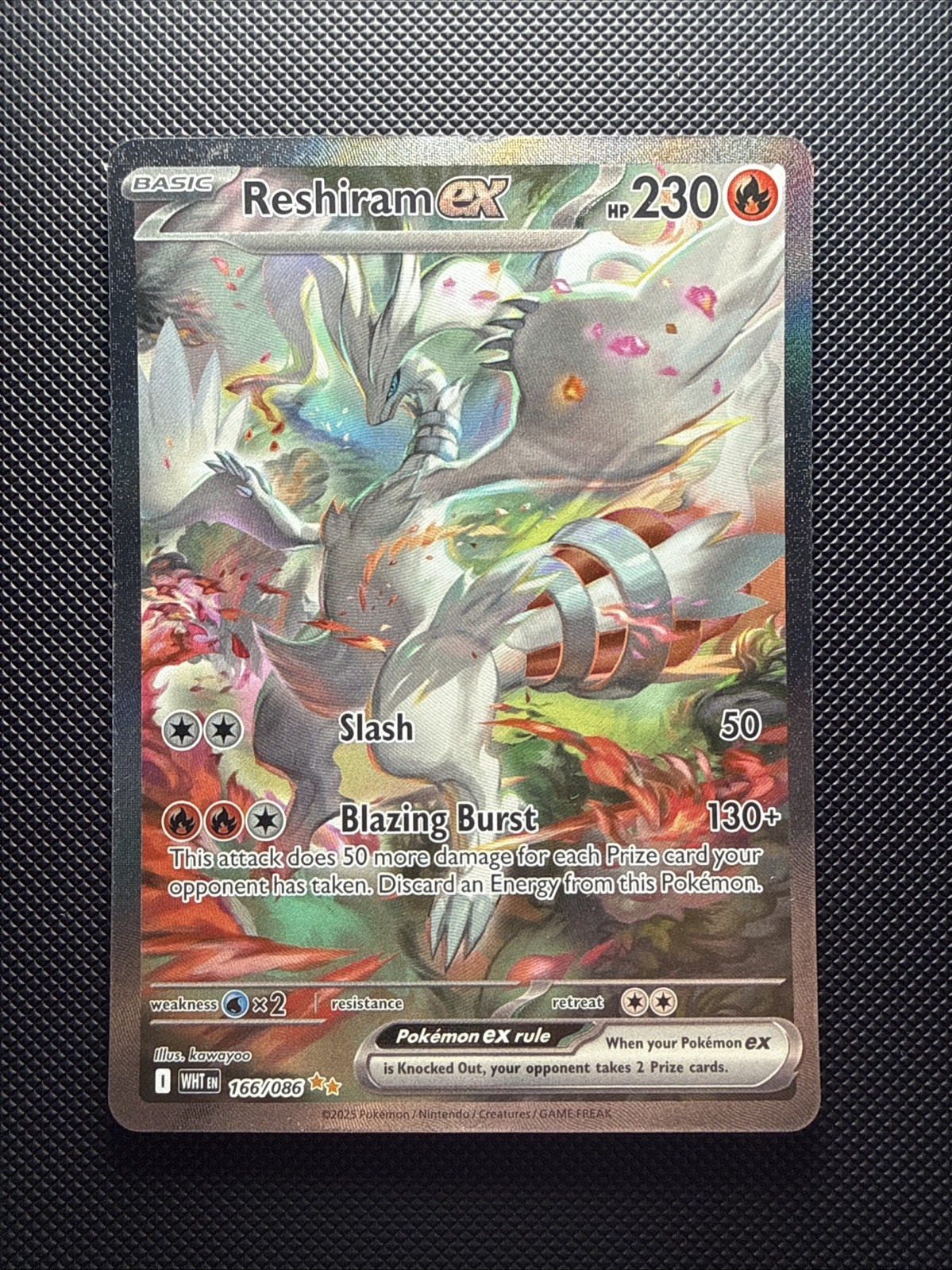 Reshiram EX 166/086 White Flare English Pokemon Card Tcg NM