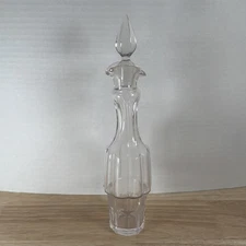 Antique Oil Vinegar Double Spout Cruet Paneled Glass Bottle MANGANESE GLOWS!