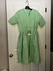 VINTAGE NWT AVRIL WASH 'N' WEAR MINT GREEN SHIRT DRESS size 16 ( 1950s FIT )