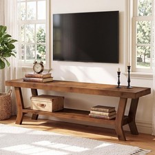 55 Inch TV Stand for 55-60-Inch TV, Farmhouse Entertainment Center Console Table