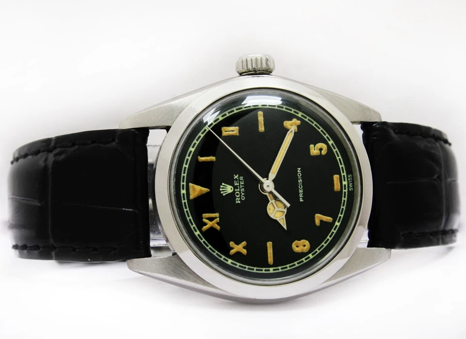 Reloj Rolex Oyster Vintage Cuerda Esfera Negra 34mm Hombre Acero Ref 6426 Foto 3 de 4