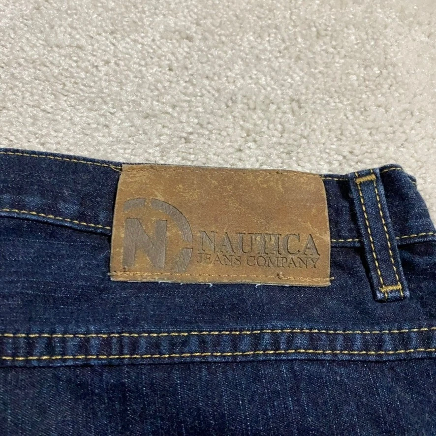 Y2K Nautica Jean Shorts Mens 40* Blue Denim Jorts Carpenter Streetwear Baggy - Image 3 of 4