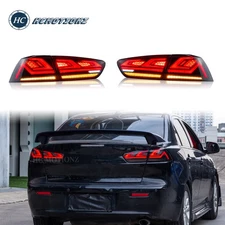 HCmotion LED Tail Lights For Mitsubishi Lancer EVO X 2008-2017 Smoked Rear Lamp