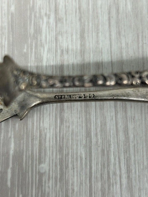 Vintage Baltimore Silversmiths Sterling Silver Rose Sugar Tongs 4" - Image 4 of 4