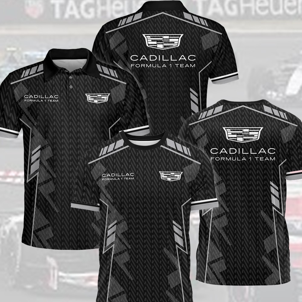 💯NEW -  Cadill@c F1 Teamwear For Fans Polo All Over Print, Fomula 1 Racing Gift