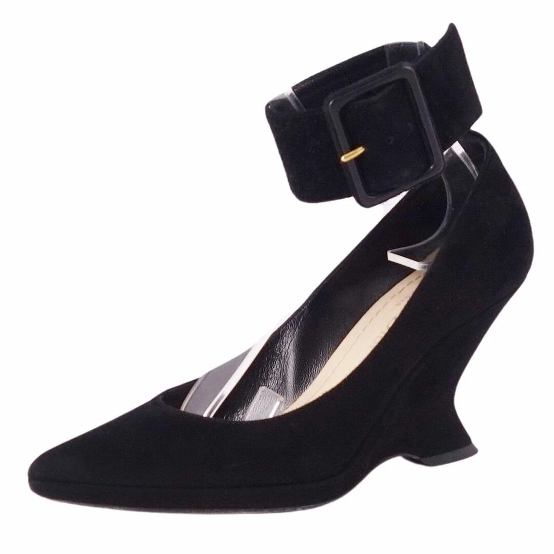 Escarpins Dior Christian semelle compensée bretelles daim chaussures 34 (21 cm (8,27 d'occasion MOLO 0